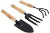 DeoDap Gardening Tools - Flover Cutter & Garden Tool Wooden Handle (3pcs-Hand Cultivator, Small Trowel, Garden Fork)