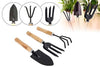DeoDap Gardening Tools - Falcon Gloves, Flower Cutter/Scissor & Garden Tool Wooden Handle (3pcs-Hand Cultivator, Small Trowel, Garden Fork)