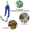 DeoDap Gardening Tools - Falcon Gloves, Flower Cutter/Scissor & Garden Tool Wooden Handle (3pcs-Hand Cultivator, Small Trowel, Garden Fork)